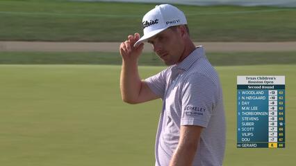 Ryan Gerard sinks 9-foot birdie putt on No. 18 at Texas Children's