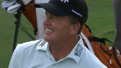 Fred Funk's approach shot lips out at PNC Father/Son