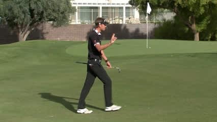 Brett Stegmaier’s pitch shot leads to tap-in birdie at Shriners