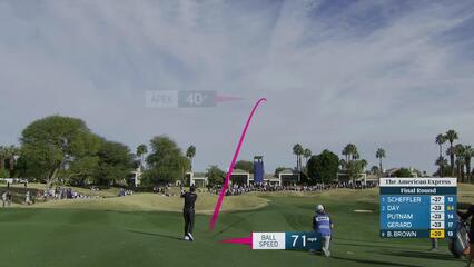 Blades Brown hits 85-yard approach to 5 feet, sets up birdie on No. 14 at The American Express