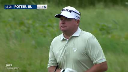 Ted Potter, Jr.'s chip from rough leads to birdie at John Deere