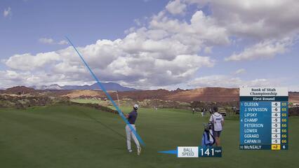 Maverick McNealy sinks 2-foot birdie putt on No. 7 at Bank of Utah