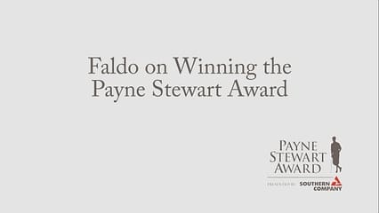 Nick Faldo comments on winning the Payne Stewart Award