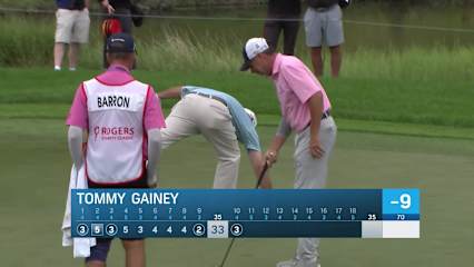 Tommy Gainey makes birdie on No. 10 at Rogers Charity Classic