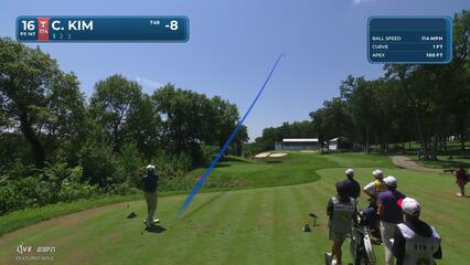 Chan Kim sinks 16-foot birdie putt on No. 16 at John Deere