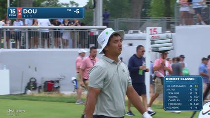 Zecheng Dou sinks 46-foot birdie putt on No. 15 at Rocket Classic
