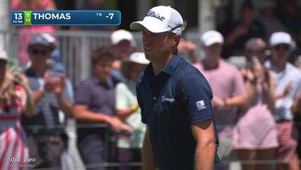 Justin Thomas hits tee shot to 11 feet, sets up birdie on No. 13 at Charles Schwab
