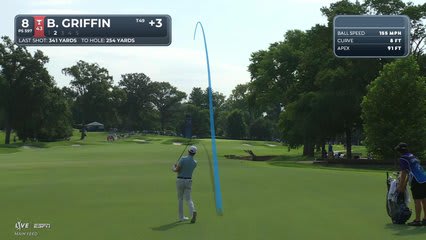 Ben Griffin drains 4-foot putt for birdie on No. 8 at BMW Championship