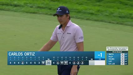 Carlos Ortiz sends in 20-foot birdie putt at the Memorial