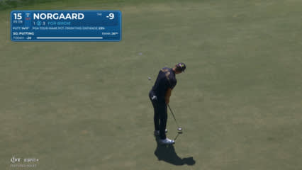 Niklas Norgaard holes 14-foot downhill birdie putt at Cognizant Classic