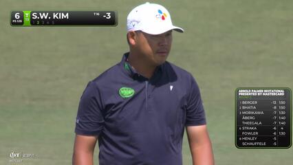 Si Woo Kim taps in from 2 feet for birdie on No. 6 at Arnold Palmer