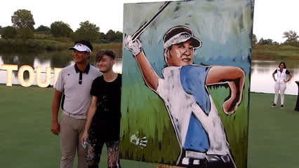 SPEED PAINTING: Artist paints rising PGA TOUR star Carl Yuan in 13 minutes