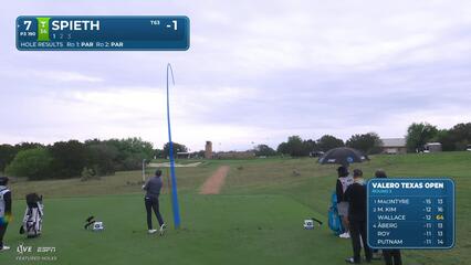 Jordan Spieth drains 25-foot birdie putt on No. 7 at Valero