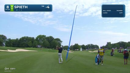 Jordan Spieth's 119-yard approach sets up birdie on No. 8 at John Deere