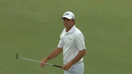 Nicholas Thompson drains long eagle putt at Arnold Palmer