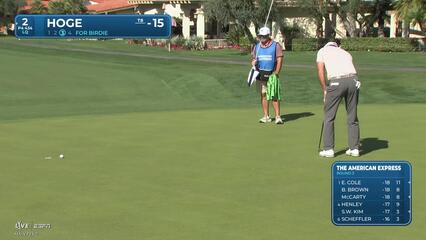 Tom Hoge makes birdie on No. 2 at The American Express