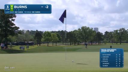 Sam Burns nearly holes out approach, sets up bridie on No. 3 at Texas Children’s