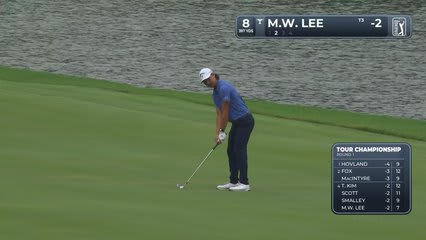 Min Woo Lee sinks 21-foot birdie putt on No. 8 at TOUR Championship