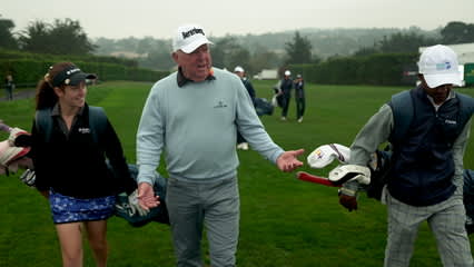 Mark O’Meara meets with First Tee participants at Pebble Beach