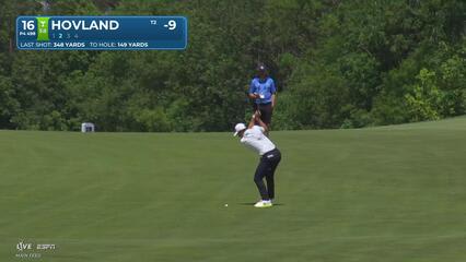 Viktor Hovland's 148-yard approach sets up birdie on No. 16 at RBC Canadian