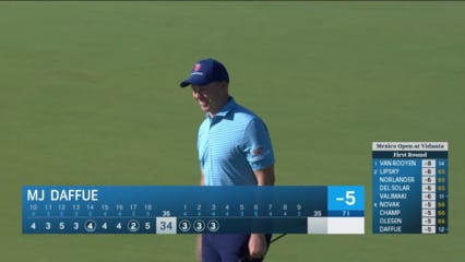 MJ Daffue drains a 28-foot birdie putt at Mexico Open