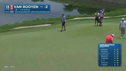 Erik van Rooyen sinks 37-foot birdie putt on No. 13 at Charles Schwab