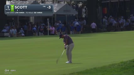 Adam Scott gets up-and-down from 136 yards for birdie on No. 1 at BMW Championship