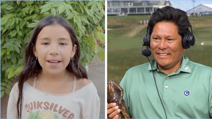 Notah Begay III  surprised with Payne Stewart Award presented by Southern Company