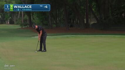 Matt Wallace drains 15-foot putt for birdie on No. 1 at RBC Heritage