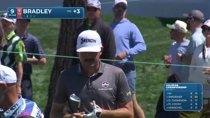 Keegan Bradley hits 149-yard approach to 8 feet, sets up birdie on No. 9 at Valspar