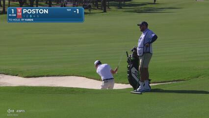 J.T. Poston drains 6-foot putt for birdie on No. 1 at Cadillac