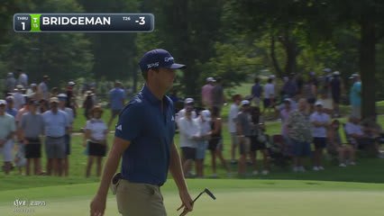 Jacob Bridgeman sinks 14-foot putt for birdie on No. 1 at BMW Championship