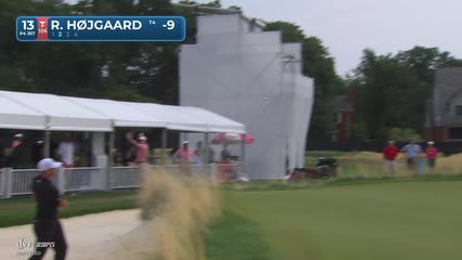 Rasmus Højgaard sinks 5-foot putt for birdie on No. 13 at Rocket Classic