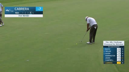 Ángel Cabrera makes birdie putt on No. 16 at The Ally Challenge