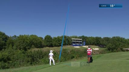 Zecheng Dou makes birdie on No. 18 at Compliance Solutions