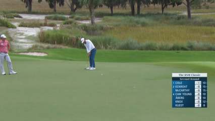 Kelly Kraft holes 22-footer for birdie at The RSM Classic