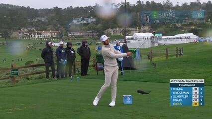 Sam Burns hits 106-yard tee shot to 12 feet, makes birdie on No. 7 at AT&T Pebble Beach