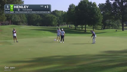 Russell Henley's 124-yard approach sets up birdie on No. 1 at FedEx St. Jude