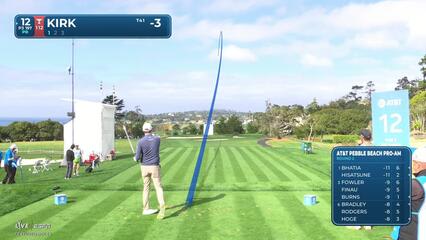 Chris Kirk hits 198-yard tee shot to 3 feet, nearly aces No. 12 at Pebble Beach