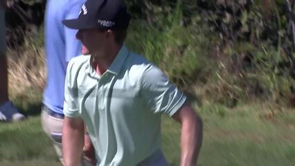 Blades Brown chips in for birdie at Compliance Solutions