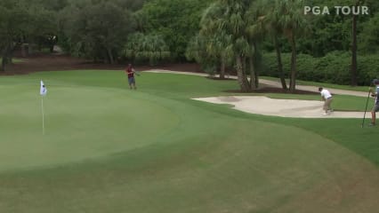 Cameron Beckman holes difficult bunker shot for birdie at TimberTech