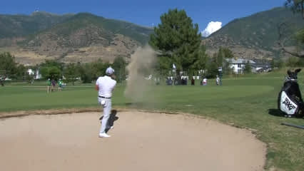 Shad Tuten gets up-and-down from bunker for birdie at Utah Championship