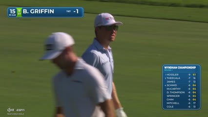 Ben Griffin sinks 2-foot putt for birdie on No. 15 at Wyndham