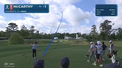 Denny McCarthy sinks 21-foot birdie putt on No. 2 at Texas Children's