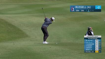 Miles Russell makes birdie on No. 12 at Puerto Rico