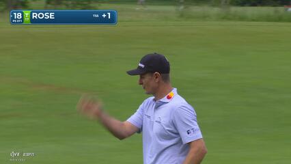 Justin Rose sinks 2-foot putt for birdie on No. 18 at RBC Canadian