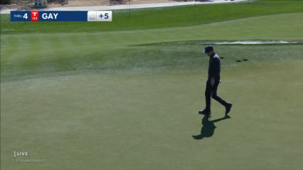 Brian Gay sinks a 36-foot birdie putt at WM Phoenix Open