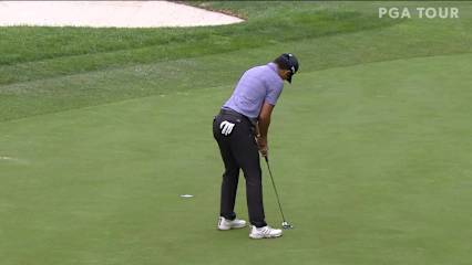 Andy Zhang makes birdie on No. 16 in Round 1 at Safeway Open