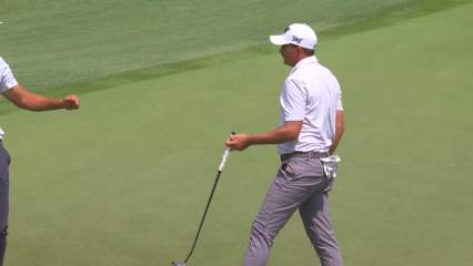 Team Christiaan Bezuidenhout/Erik van Rooyen makes birdie on No. 10 at Zurich Classic