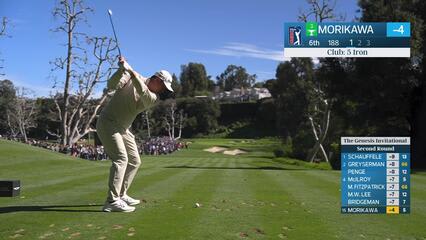 Collin Morikawa hits 184-yard tee shot to 14 feet, sets up birdie on No. 6 at The Genesis